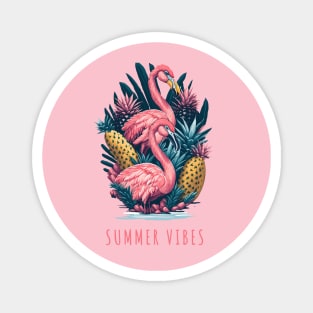 Flamingos and pineapples, flamingo Fling, Pineapple Paradise for Summer Vibes Magnet